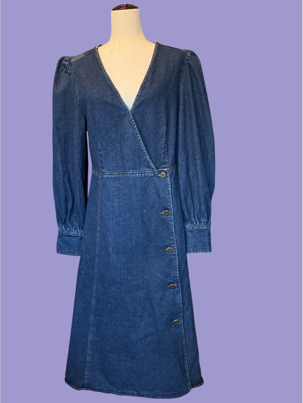 La Joie Women's Denim Wrap Dress Size XL Fits Medium